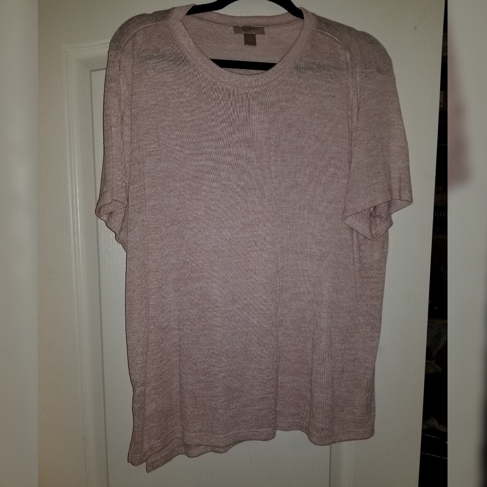 XL LOFT pale blush pink top